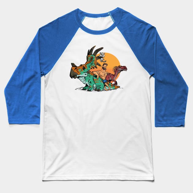 Dino Fun: Unexpected Adventures Baseball T-Shirt by WorldDinosaurs